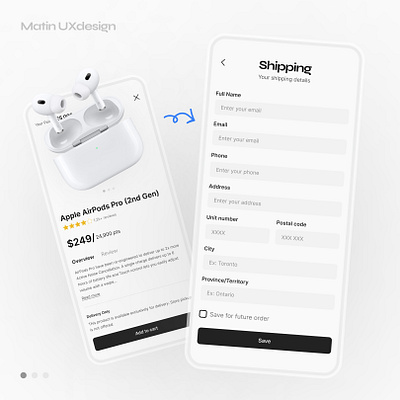 Product Detail and Shipping Page checkout dailydesignchallenge dailyui e commerce design product product detail page product page product screen shipping page