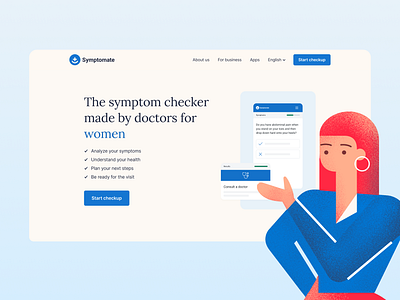 Symptomate animations branding carusel design graphic design health healthcare infermedica landing page logo symptomchecker symptoms ui we web