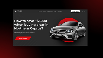 Wenesis Cars - Web Design for Car Importing Company car car importing ui web design website