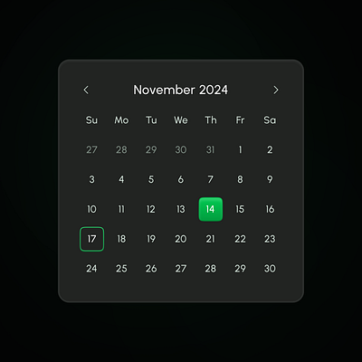 Date picker : Dark mode dark mode date date picker design figma ui uidesign