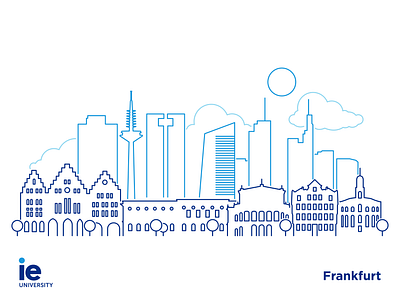 Frankfurt skyline for IE University city cityskyline frankfurt ie illustration illustrator line skyline university vector