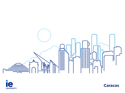 Caracas skyline for IE University caracas city cityskyline ie illustration illustrator line skyline university vector