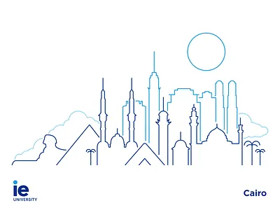 Cairo skyline for IE University cairo city cityskyline ie illustration line minimal university vector