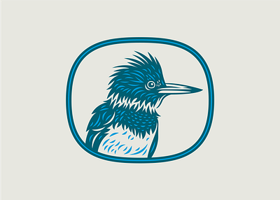 Unsalted Boat Rentals beach bird boat branding company illustration kingfisher lake logo michigan nature rental saugatuck