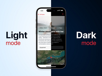 Assistant | IOS App | UX/UI Design app blue dark design interface ios light mobile app note notes swiftui ui