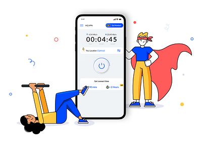 App design for virtual private network | HQ VPN app branding design illustration illustrations interface interface design it mascot mobile mobile app product product design startup ui ux uxui vpn vpn platform vpn service