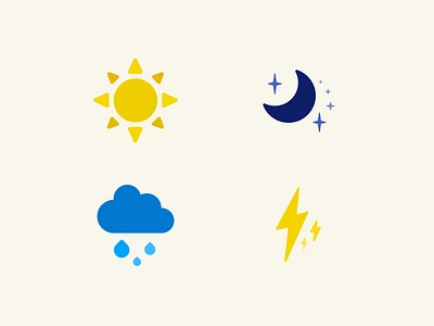 Weather Icons iconography icons night rain sun thunder weather