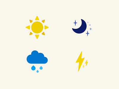 Weather Icons iconography icons night rain sun thunder weather