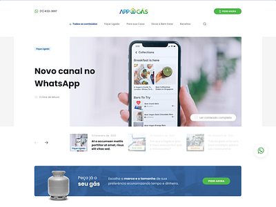 Homepage Blog - APP Gás app blog gas product site design ui ui design web webdesign