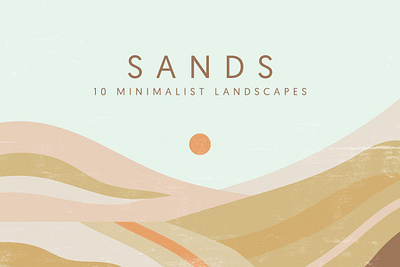 Sands - Abstract Landscapes abstract background beige boho curves desert dune landscape minimalist ocher rocky sand sandy soft strata sun texture vector warm waves