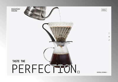 Coffee Roastery and Shop design hero ui uiux ux