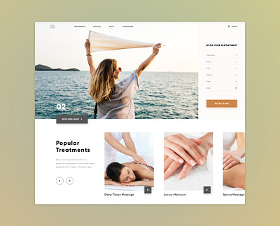 Spa Booking Website call to action clear visual e commerce heuristics interaction design minimalist design responsive design ui user centered design ux