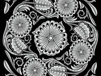 Floral illustration black and white decorative design floral floral design flower illustration illustrations logo logo design pattern plant life plants vector vector art