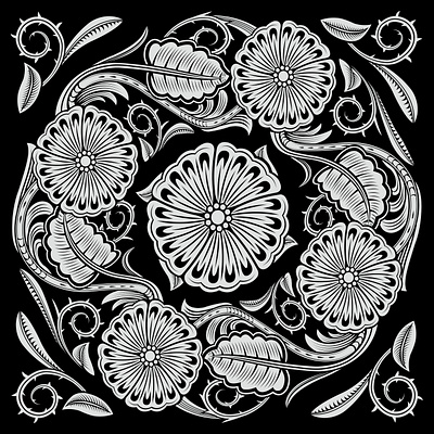 Floral illustration black and white decorative design floral floral design flower illustration illustrations logo logo design pattern plant life plants vector vector art