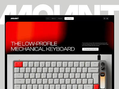 Mount Landing Page Design background jeyboard website keyboard landing page landing page landing page design modern landing page ui uiux unique layout webdesign