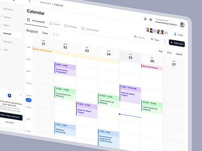 Calendar for logistic app calendar dashboard design logistic ui ux