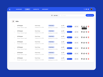 Hirepilot Ai dashboard design ui ui ux interface uiuxdesign ux web website