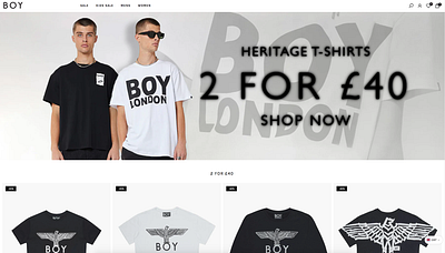 BOY London UI/ UX design typography ui