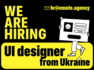 We are hiring! design email graphic design hire hiring illustration ui ui design ui illustration ux yellow