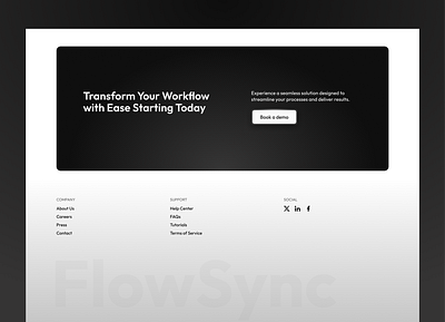 Saas Software Footer Web Design black business call to action clean design company cta footer footer design footer menu gradient landing page landingpage saas software tech ui design web design webdesign website