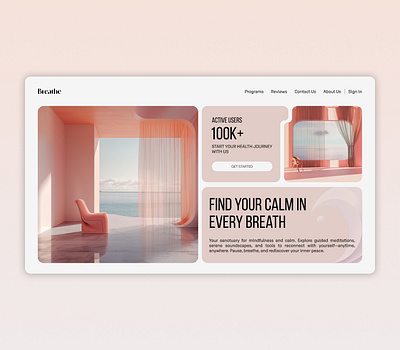 Meditation Website healthcare hero hero section landing landing page landing page design meditation meditation landing page meditation website ui ui design ui ux user interface ux ux design web web design website website design website ui design