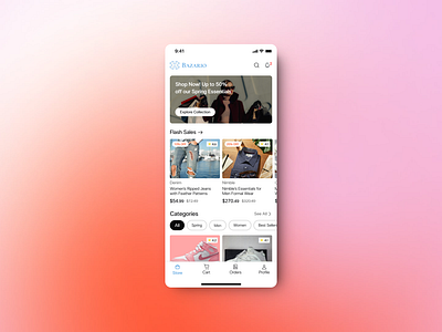 Bazario - Ecommerce mobile app. app design ecommerce figma mobile app product design ui ux