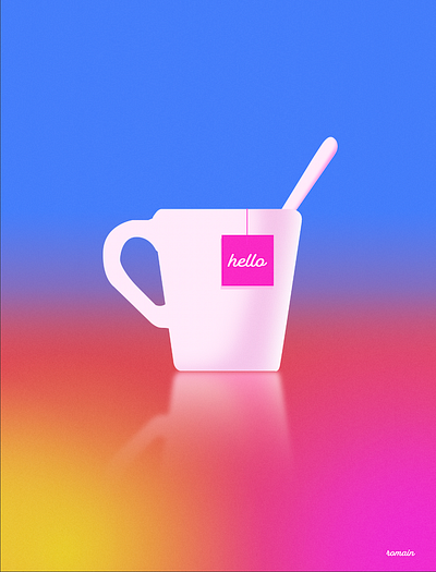 Morning☀️ colours gradient illustration light morning routine simple tea word