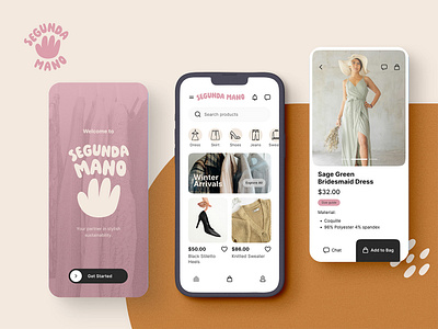 Sustainable clothing app store app branding figma logo ui