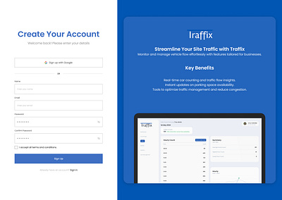 Traffix Sign Up page app branding design graphic design illustration logo typography ui ux