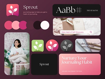 Sprout - Ai based journaling app's Visual identity ai app branding icon logo ui visual identity