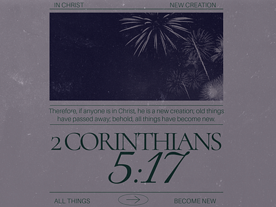 PCM Design Challenge | 2 Corinthians 5:17 art artwork church design design challenge graphic design pcmchallenge prochurchmedia social media typography