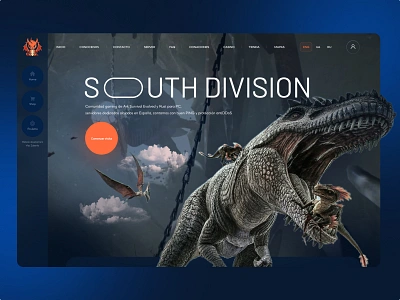 Game south division community design dinosaurs game landing page ui ui ux