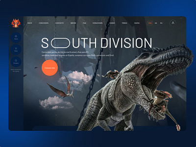 Game south division community design dinosaurs game landing page ui ui ux