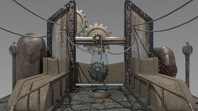 Merbot 3D Setting 3d model steampunk