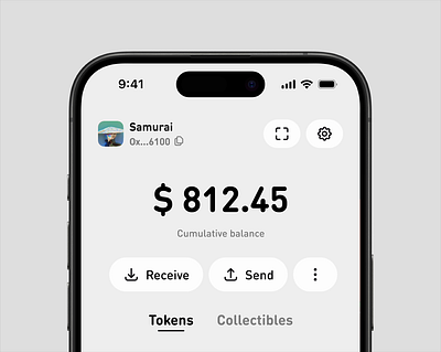 Crypto Wallet UI: Elegant Animation animation cleanui crypto cryptointerface cryptowallet digitalwallet figma minimaldesign motion graphics nftwallet ui userexperience wallet web3