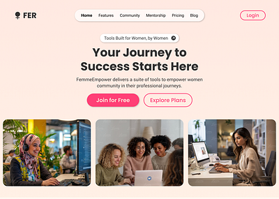 Women employment using suite tools landing page design design figma landing page ui ux website design