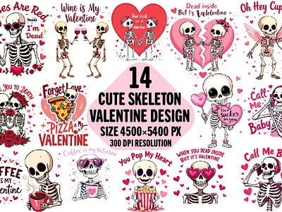 Cute Skeleton Valentine T-Shirt Design cute skeleton graphic design logo motion graphics skeleton skeleton valentine t shirt t shirt design valentine