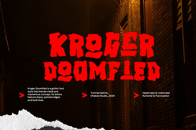 Kroger Doomfied – Mystical Display Font decorative design display font gothic halloween horror illustration modern music new old rock scary trend typeface typography unique vintage web