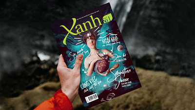 Xanh Magazine cover ecosystem green illustration magazine typography