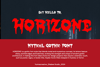 Horizone – Mytical Gothic Font death metal decorative design display font ghost gothic horror illustration modern music new old rock scary typeface typography unique vintage web