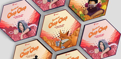 Chop chop Gum branding bubble cyber future gum illustration packaging