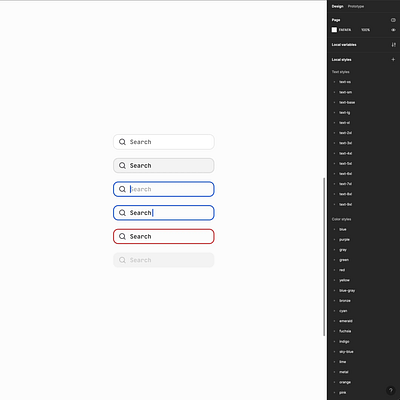 Search Bar component in Figma branding design design system design systems figma figma ui kit interface search search button search input search ui ui ui kit ux web designer