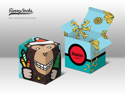 Gift boxes / FunnySocks branding design giftpackage graphic design package package design