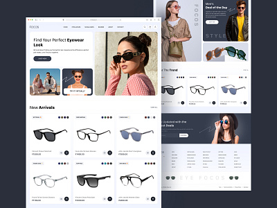 Focos Sunglasses - E-Commerce Website Design call to action daily deals design showcase dribbble ecommerce fashion homepage design modern design new arrivals newsletter online shopping product detail product page shopping style sunglasses ui user experience ux web design