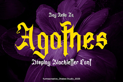 Agathes – Display Blackletter Font blackletter deathmetal decorative design display font fraktur future gothic horror illustration modern music new old english rock typeface typography vintage web