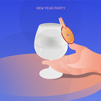 Illustration New Year branding design glass graphic design hand illustration illustration ux ui minimal newyear party web