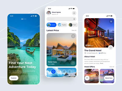 Travel Mobile App 3d animation booking hotel mobile mobile app mobile app design travel travel agency travel booking traveling ui vacation