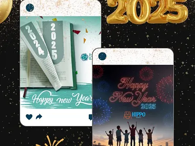 Happy new year 2025 social media post 2025 banner branding design graphic design happy new year illustration illustrator photoshop post social media creative vector