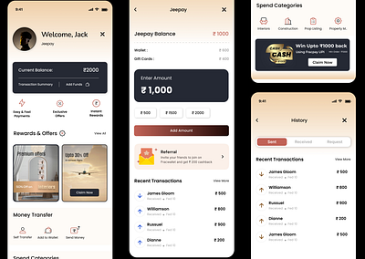 Wallet Page for Mobile App branding logo mobile ui ui walletpahe