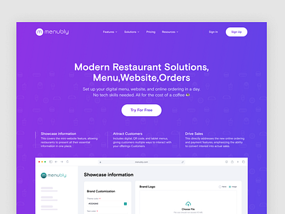 Menubly – Modern Restaurant Solutions Website design digital menu menubly modern restaurant solutions online ordering restaurant management restaurant solution design restaurant website saas saas restaurant website saas solution saas website ui ui ux design ux ux designer web design